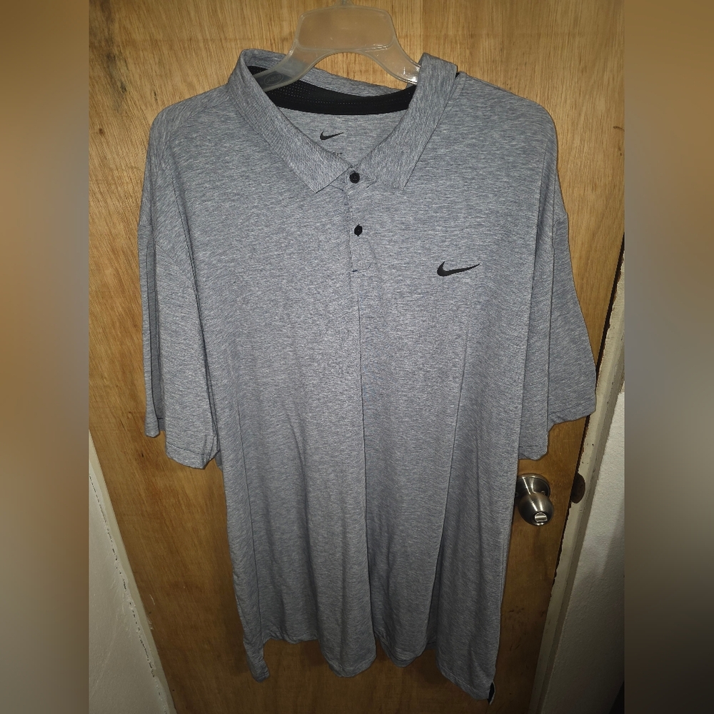 Nike Dri-Fit Tour Heathered Golf Polo DV3123-410 Blue Grey Men's 4XL